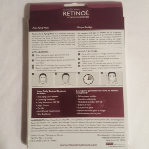Retinol Anti-aging Mask 5 pack of sheet masks - Picture 2 of 3